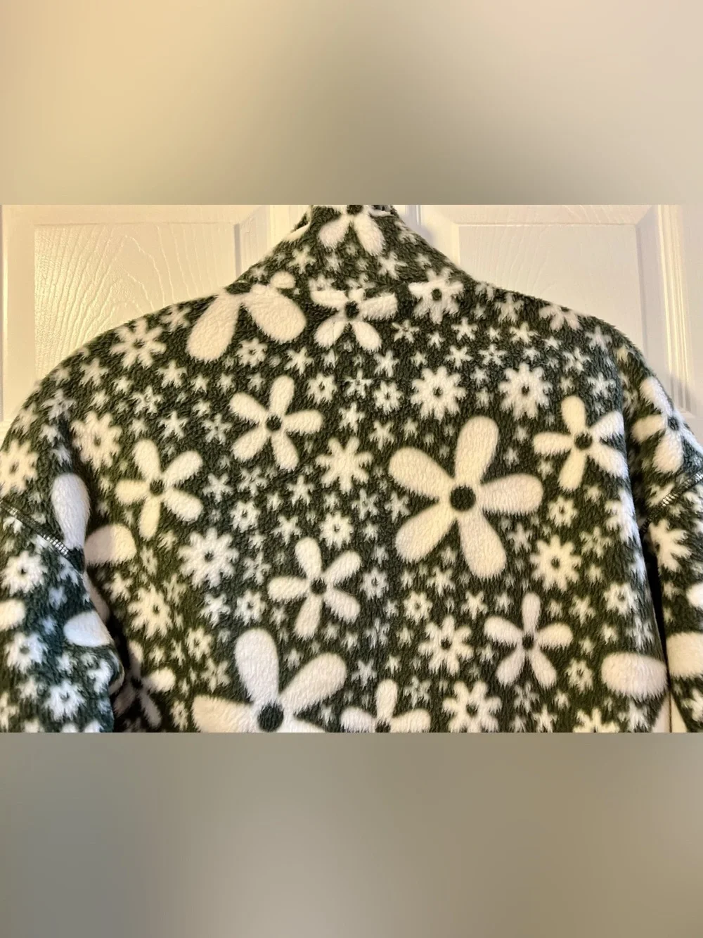SO Full Zip Teddy Fleece Jacket - Green Floral- Juniors XS - NEW With Tag